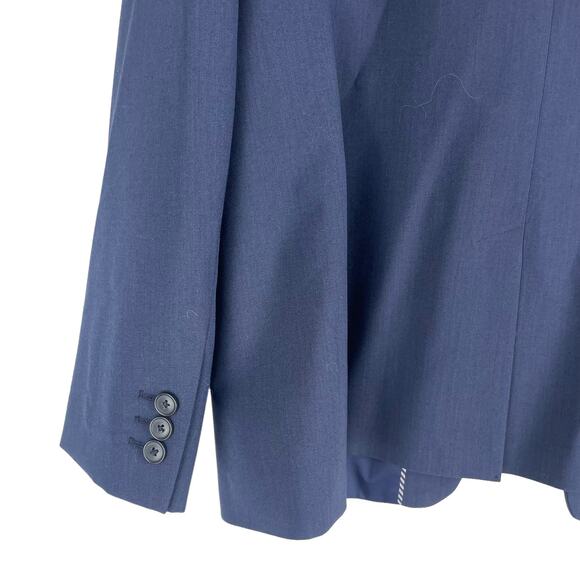 Banana Republic Long and Lean Washable Wool Blend Blazer Navy Blue Size 18 - Picture 8 of 9